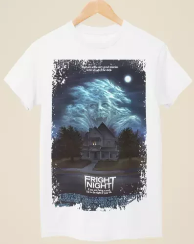 Fright Night - Movie Poster Inspired Unisex White T-Shirt Tees High Quality 100%Cotton Short Sleeve