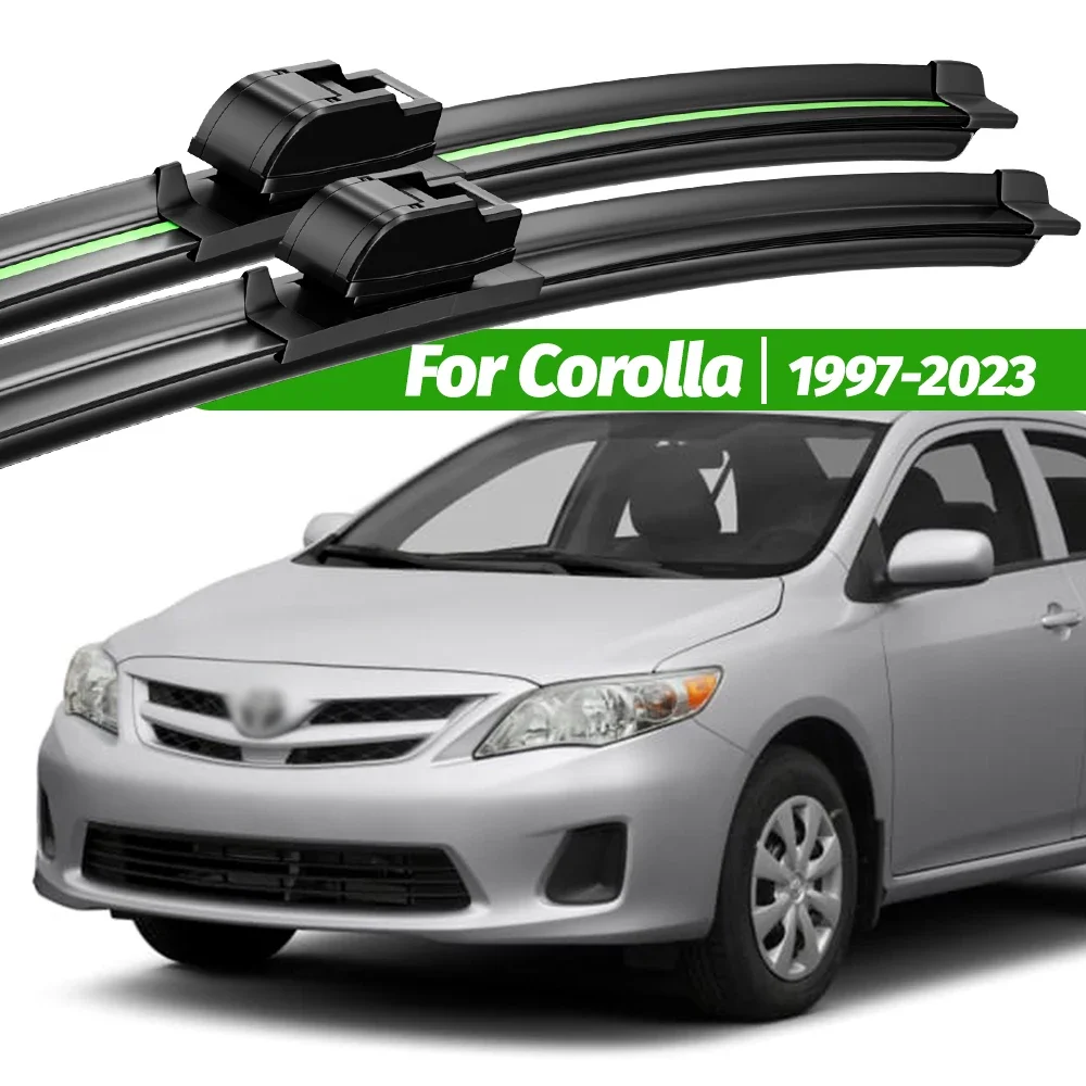 

For Toyota Corolla 1997-2023 2pcs Front Windshield Wiper Blades 2000 2004 2007 2012 2016 2019 2021 Windscreen Window Accessories