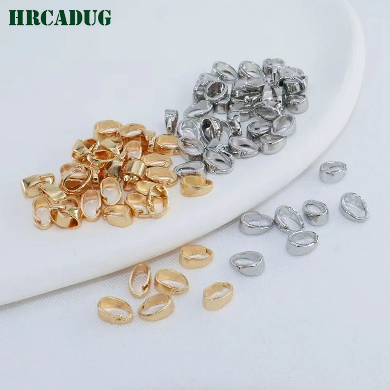 Jewelry Supplies Melon Seed Buckle 18K Real Gold/Rhodium Plated Brass Metal Pendant Connectors Pinch Clasps For DIY Accessories