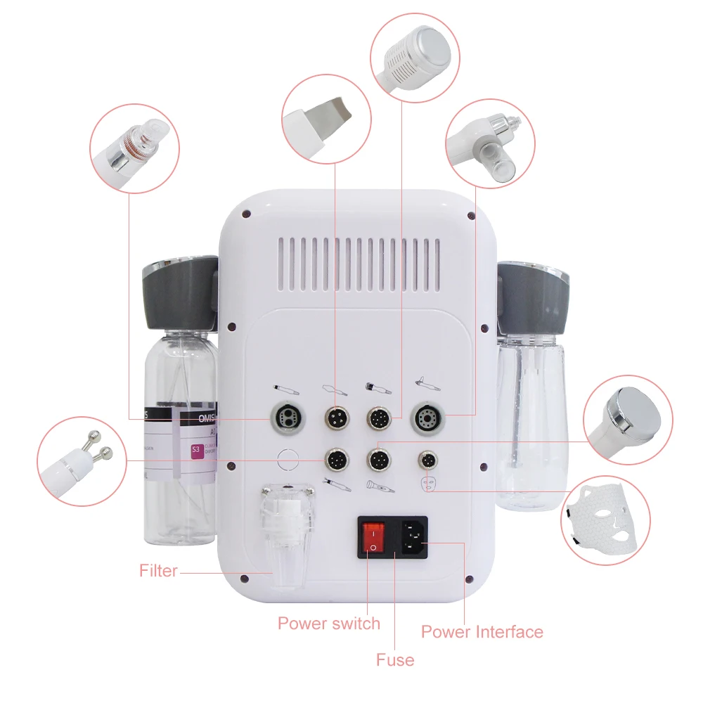 7-in-1 professionele schoonheid gezichtsmachine Hydra Aqua Diep reinigend huidverzorgingsapparaat H2-O2 Hydro Dermabrasie RF Bio-lifting