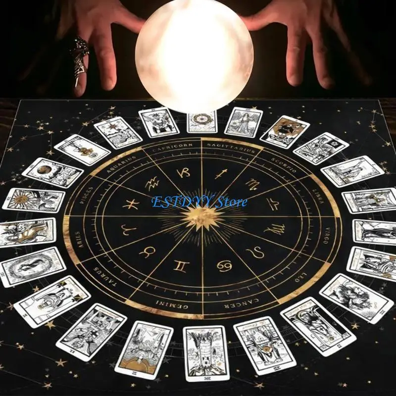 

G6DE Square Pendulum Divinations Mat Altar Tablecloth Board Game Card Pad Table Cloth Metaphysical Board Game Mat