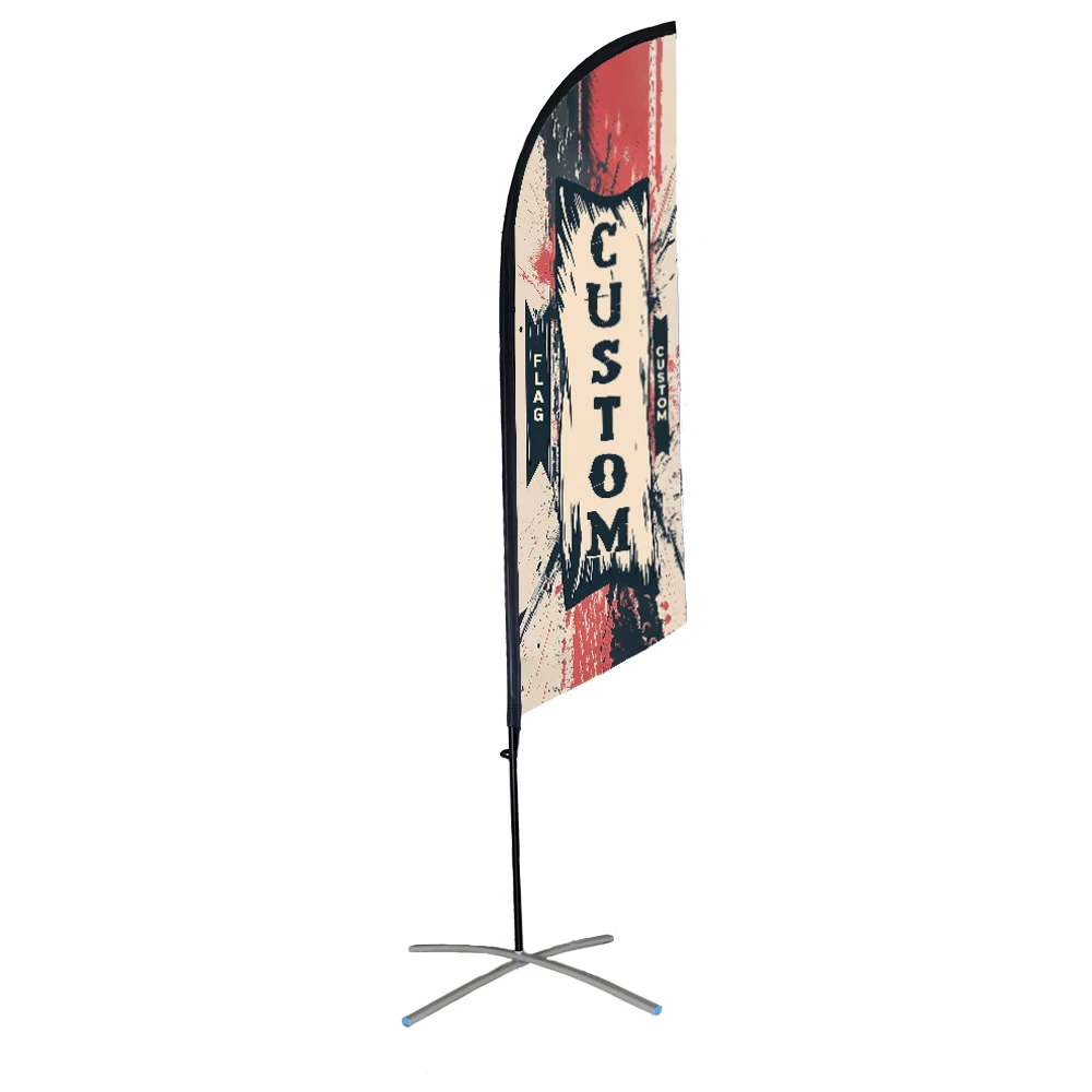 Custom Double Sided Feather Flag Only Swooper Without Pole Beach Flag 100% Bleed Any Size Logo Color Company Advertisement Brand