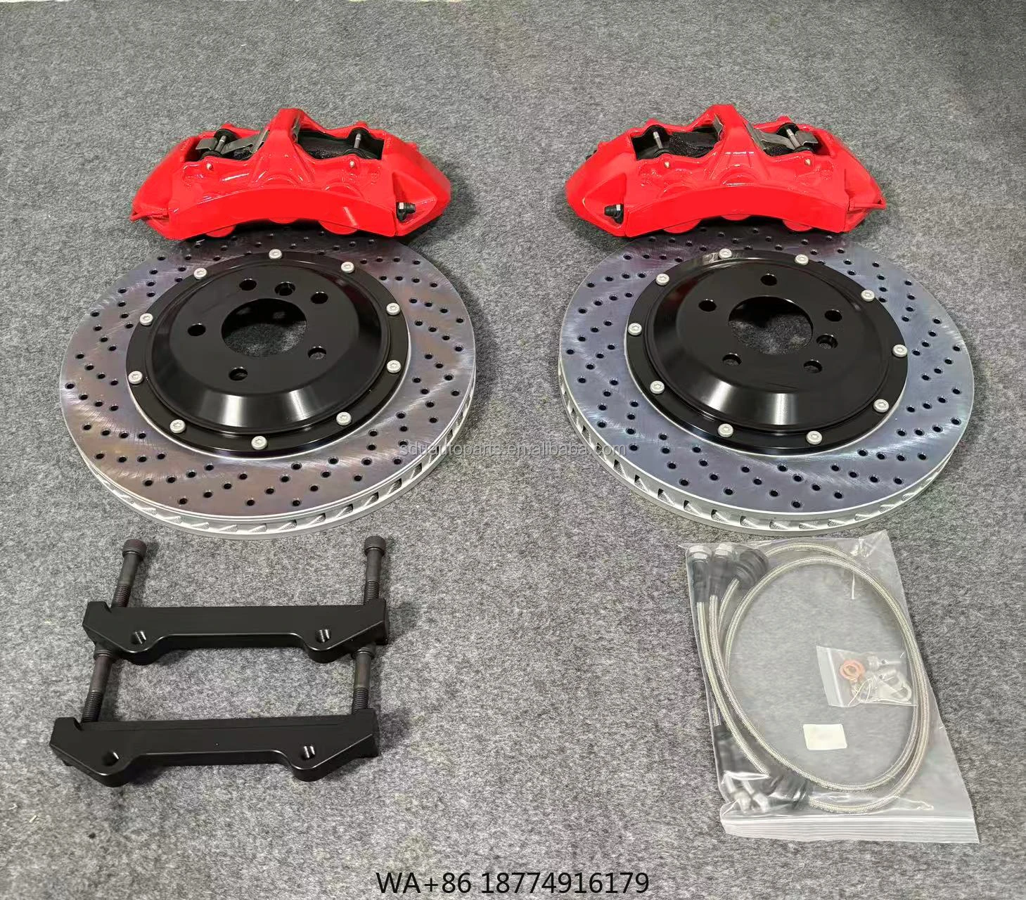 

For X5/3series/5series/GLE Red Big Brake Caliper Gt6 Brake Calipers 6 Piston Brake Caliper Drilled Disc 405mm