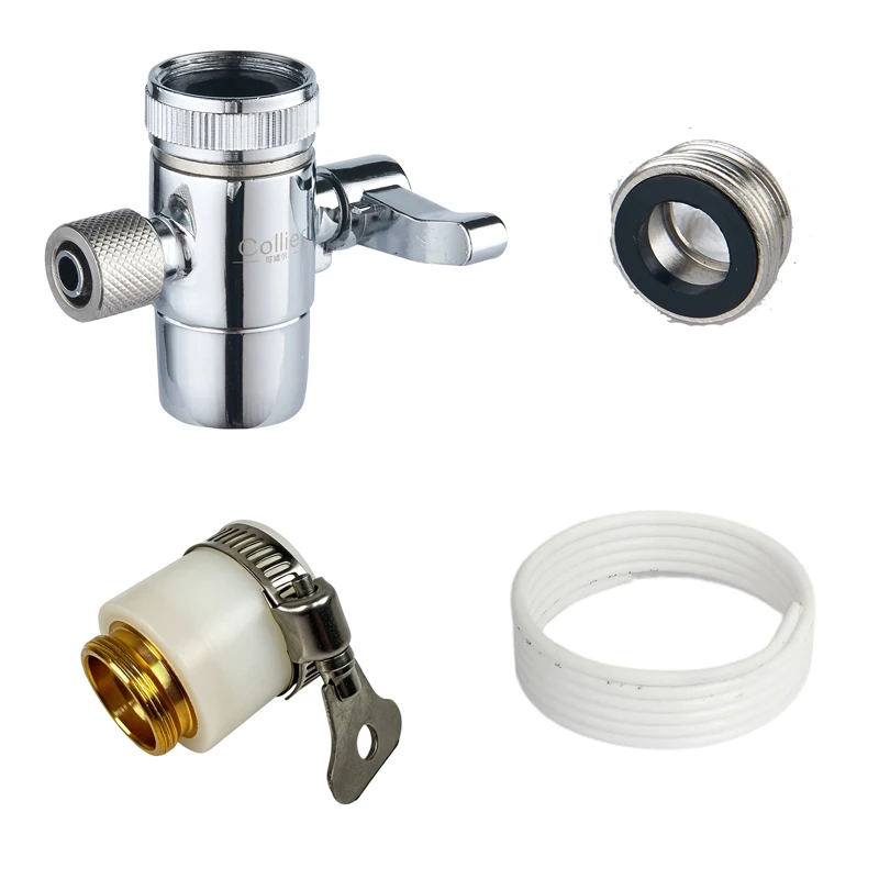 

A set of faucet diverter valve accessories, compatible with countertop water purifiers and home reverse osmosis water systems.