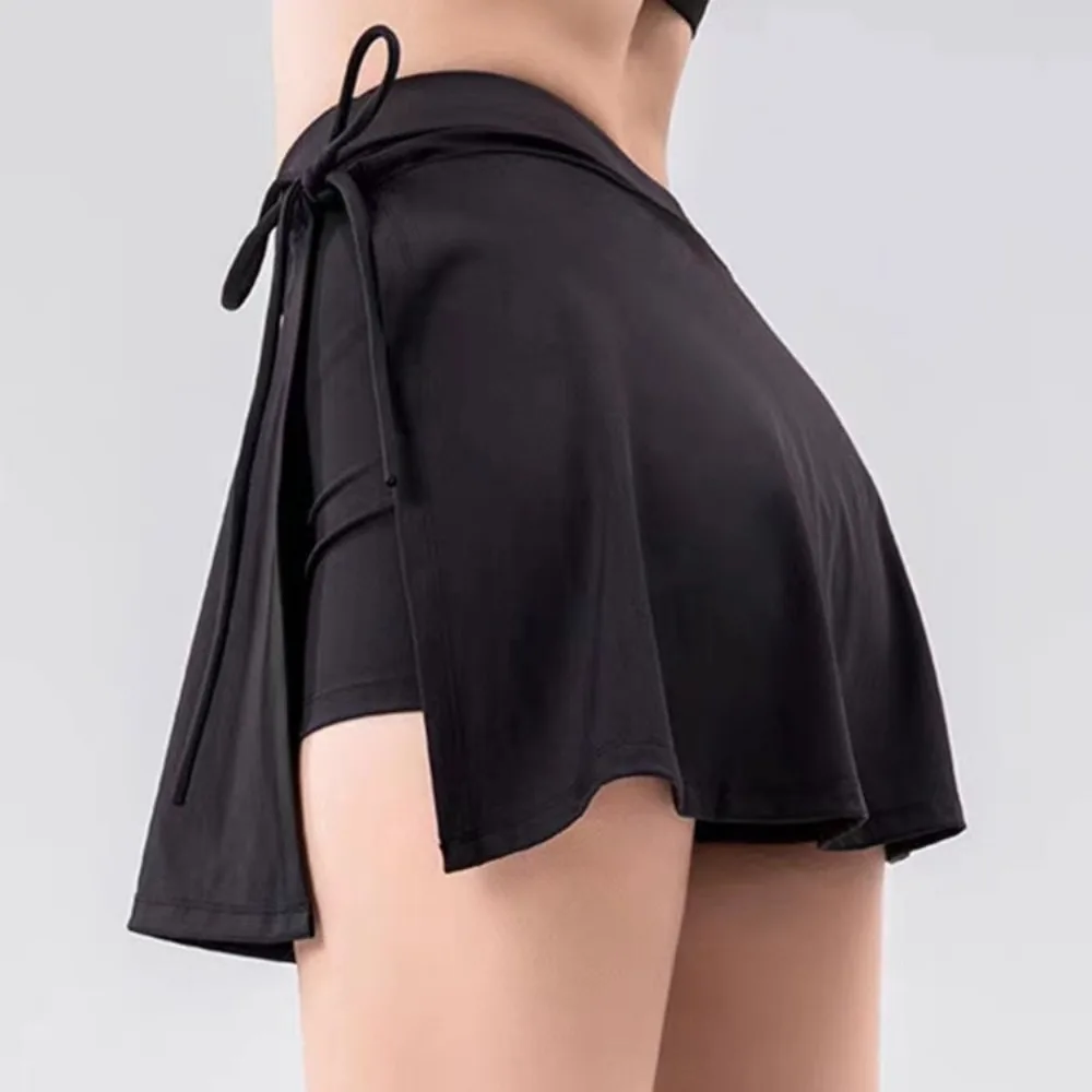 

Simplicity Solid Color Leisure Fitness Short Skirt PVA Sports Yoga Skirt Skirt Side Split Skirt
