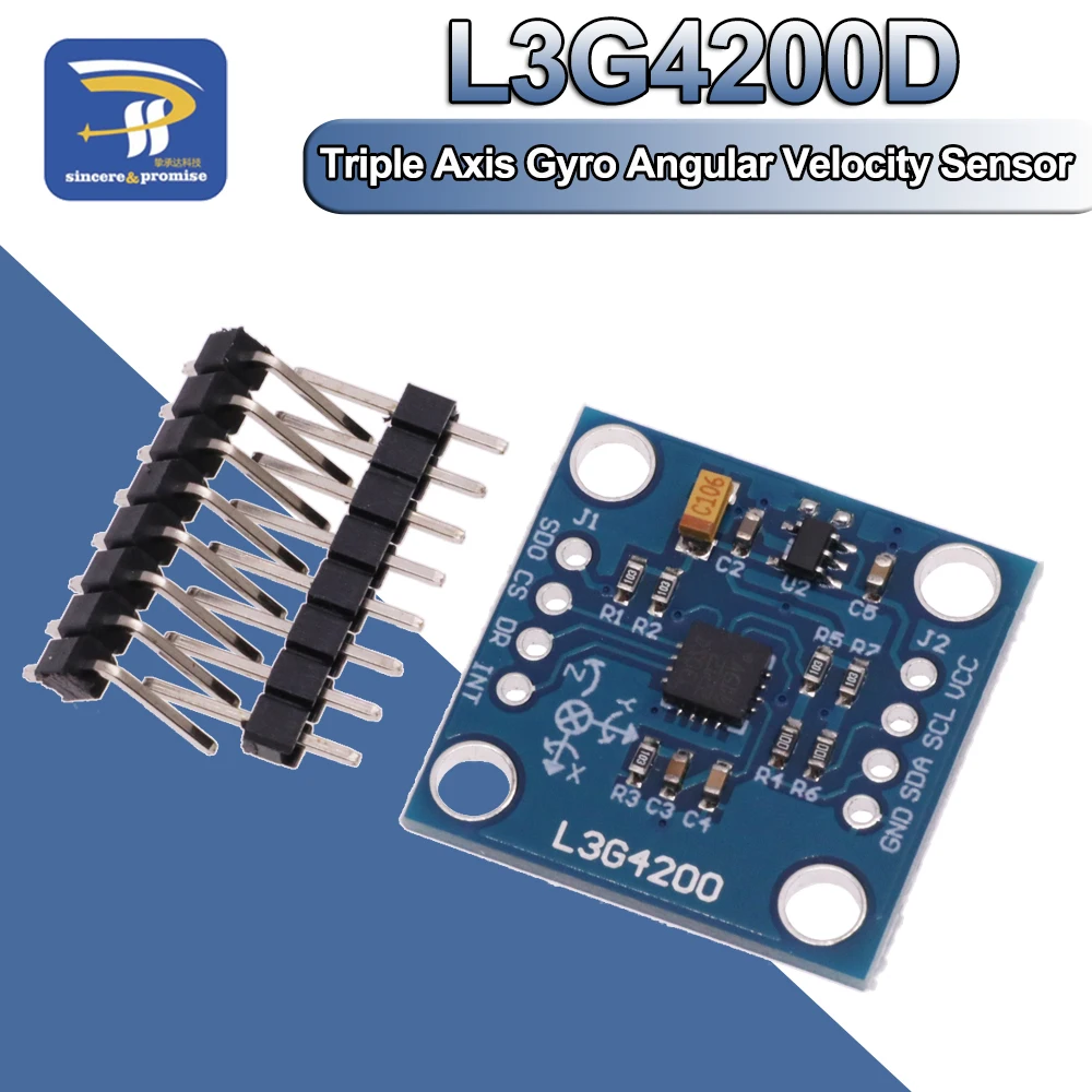 GY-50 L3G4200D Triple Axis Gyro Angular Velocity Sensor Module DC 3V-5V L3G4200 IIC / SPI Communication Protocol For Arduino