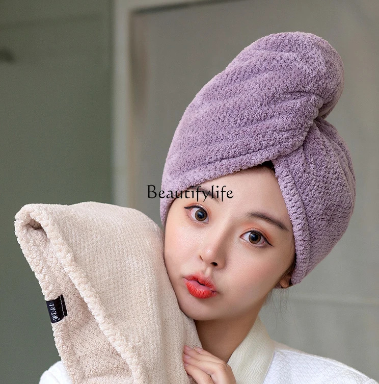 Women's Double-Layer Thickened Super Water-Absorbing and Quick-Drying Artifact Towels Women's Shampoo Shower Cap