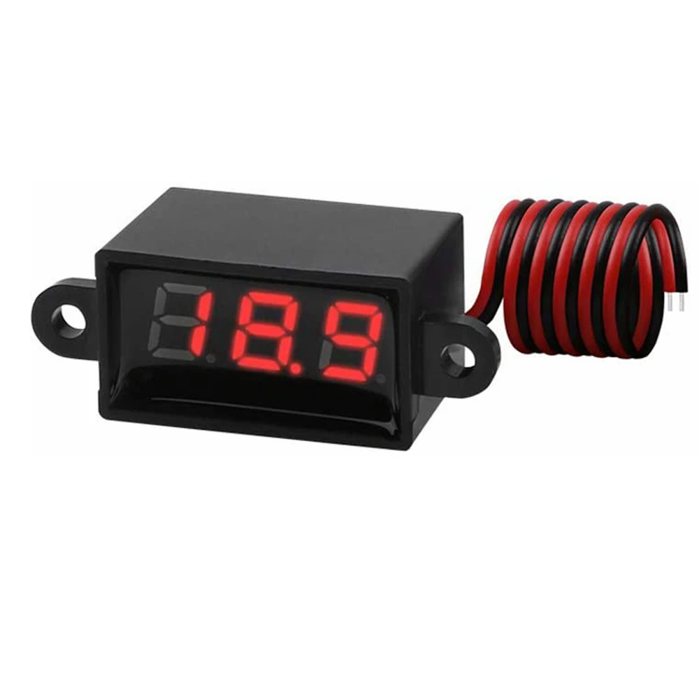 0.28 Inch Mini Digital DC 12V Voltmeter 3V-30V Digital DC Waterproof Dustproof Voltmeter Display Voltage Tester Meter