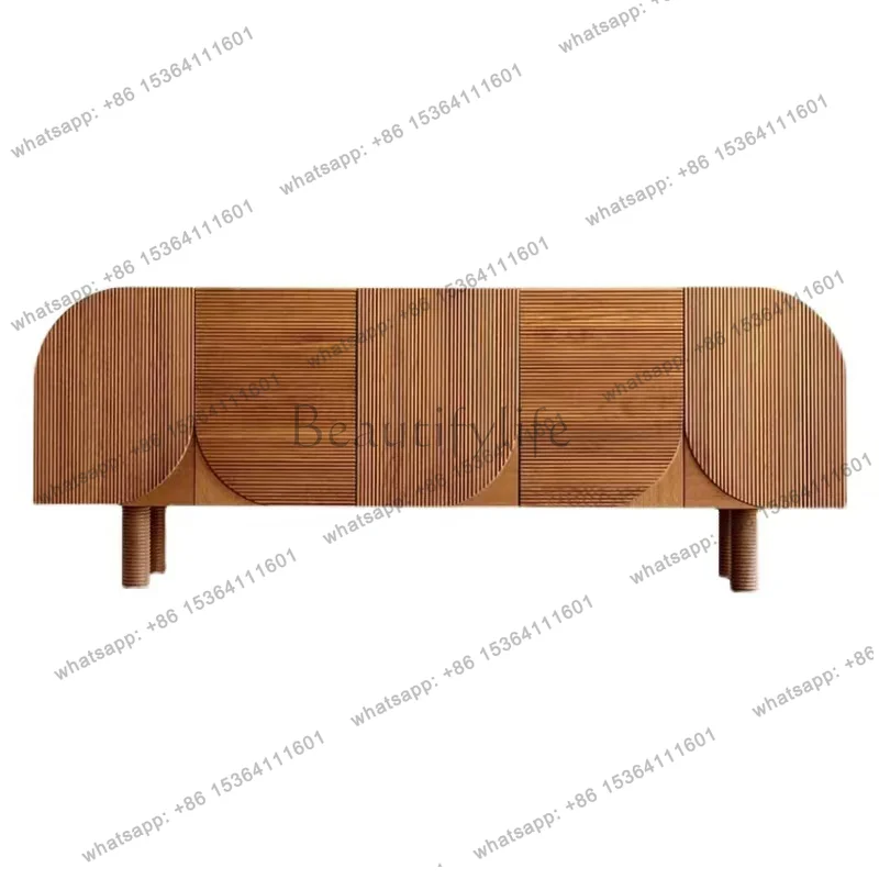 

Medieval solid wood dining side cabinet designer TV decorative tea cabinet homestay home entrance cabinet