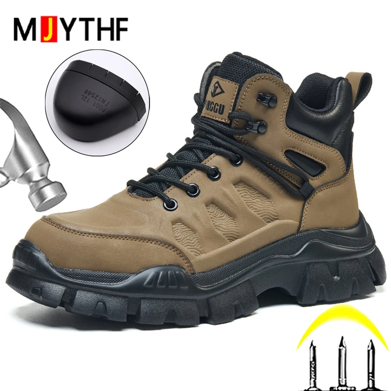 

High quality Men Security Boots Steel toe shoes Work Boots Indestructible shoes Puncture-Proof Safety Shoes Men Boots Anti-slip