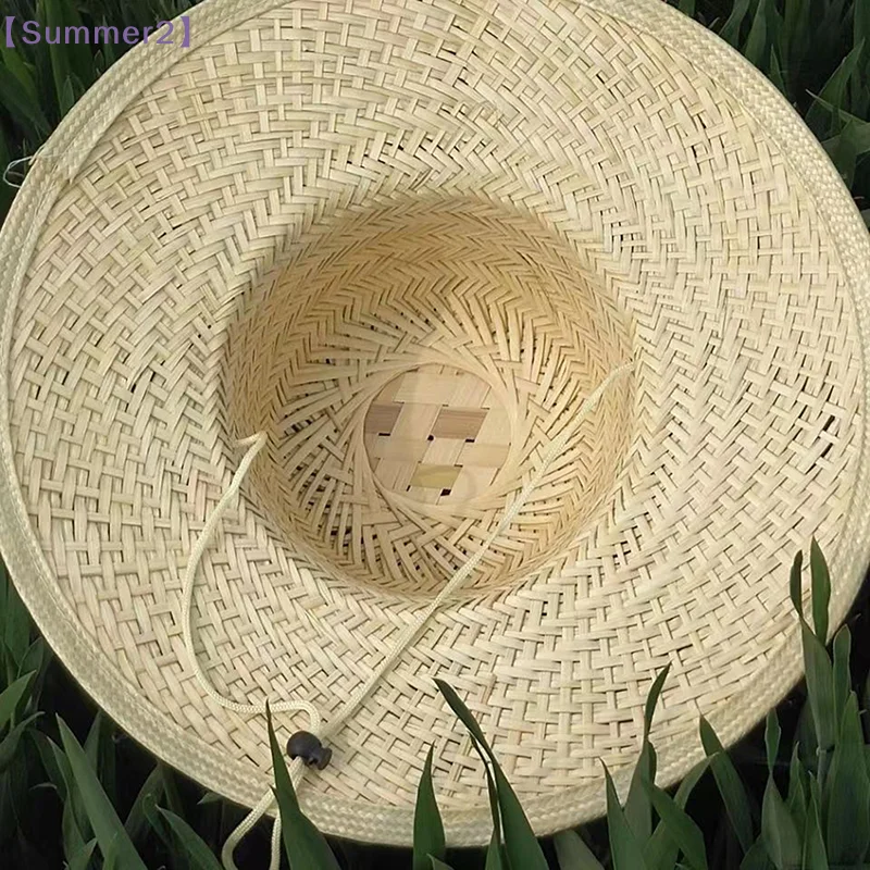 【Xia2】Bamboo Shade Hat Summer Shade Hat Farmers Work Sun Hat Outdoor Garden Shade Breathable Straw Hat{S}