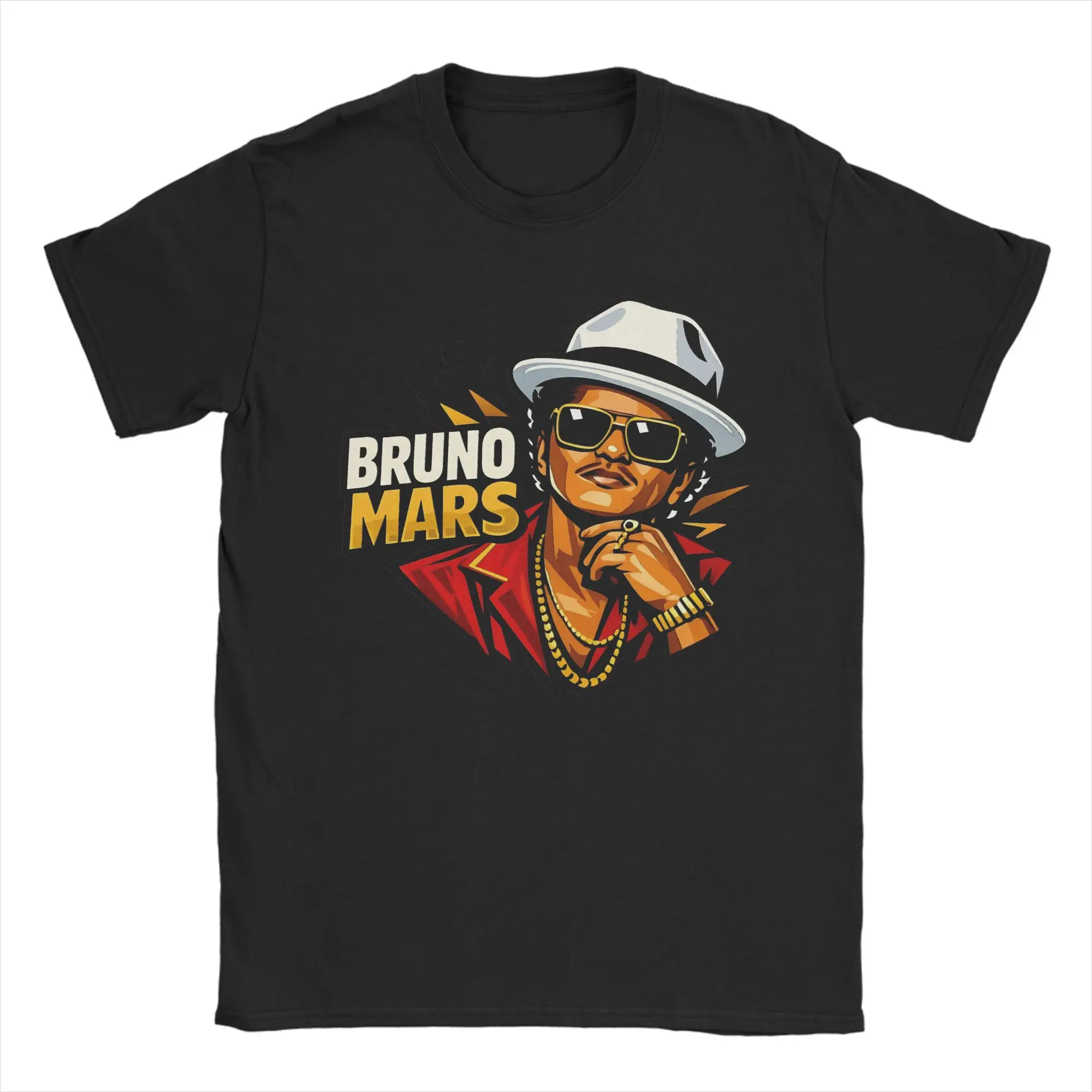 

Men's Bruno Mars Vector Style T Shirts 100% Cotton Clothes Vintage Short Sleeve O Neck Tee Shirt Birthday Present T-Shirts