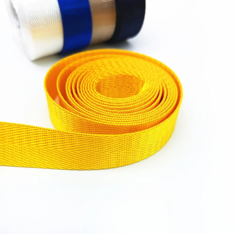 High Quality 25-50mm Gold Yellow Nylon Ribbon Webbing Tape DIY Manual Child Safety Seat Backpack Pet Strap Belt Crafts Material