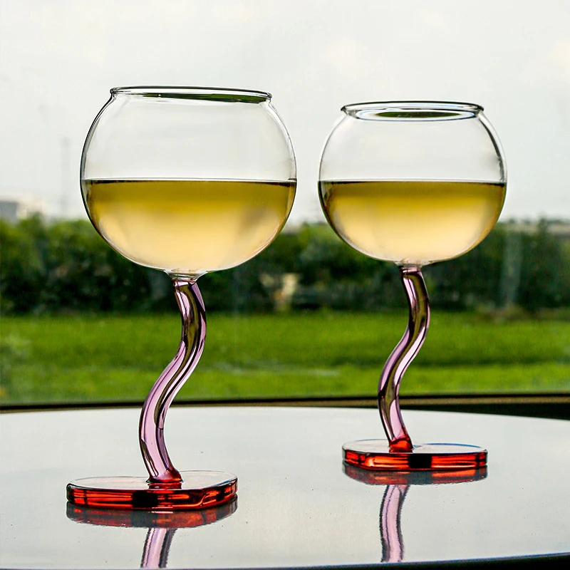 Heart Shape Glass Goblet Mug Champagne Wine Cup High Borosilicate Glass Heat-resistance Cocktail Glass Valentine\'s Day Gift