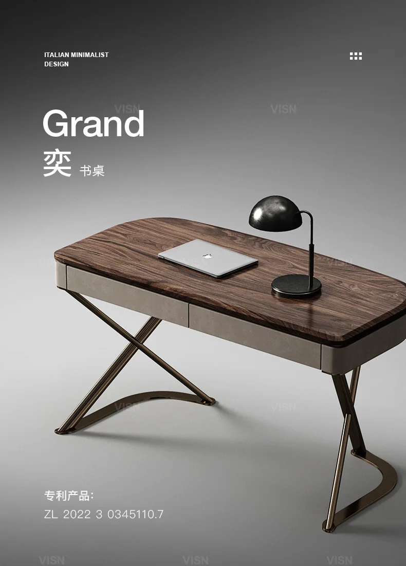 Modern Simple Light Luxury Desk Household Black Walnut Italian Minimalist Office Computer