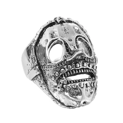 New Simple Fashion Retro Personality Creative Trend Hip Hop Rock Men and Women Skull Mask Ring Halloween Party Ring Accessories