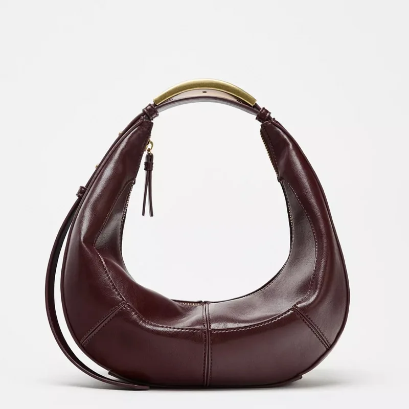 2025 جديد حقائب اليد نصف دائرية للنساء بولي الربط الربط مصمم خمر مطرزة تحت الإبط حقائب كتف حقيبة كروسبودي الإناث