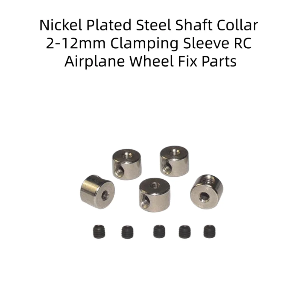 10Pcs Nickel Plated Steel Shaft Collar Clamping Sleeve 2-12mm Bore RC Airplane Model Aircraft Wheel Fixing Collar