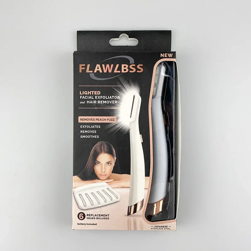 New Models Female Facial Eyebrow Hair Remover LED Luminescence Hair Scraper Shaver Compact Portable Exfoliates Clean Tool