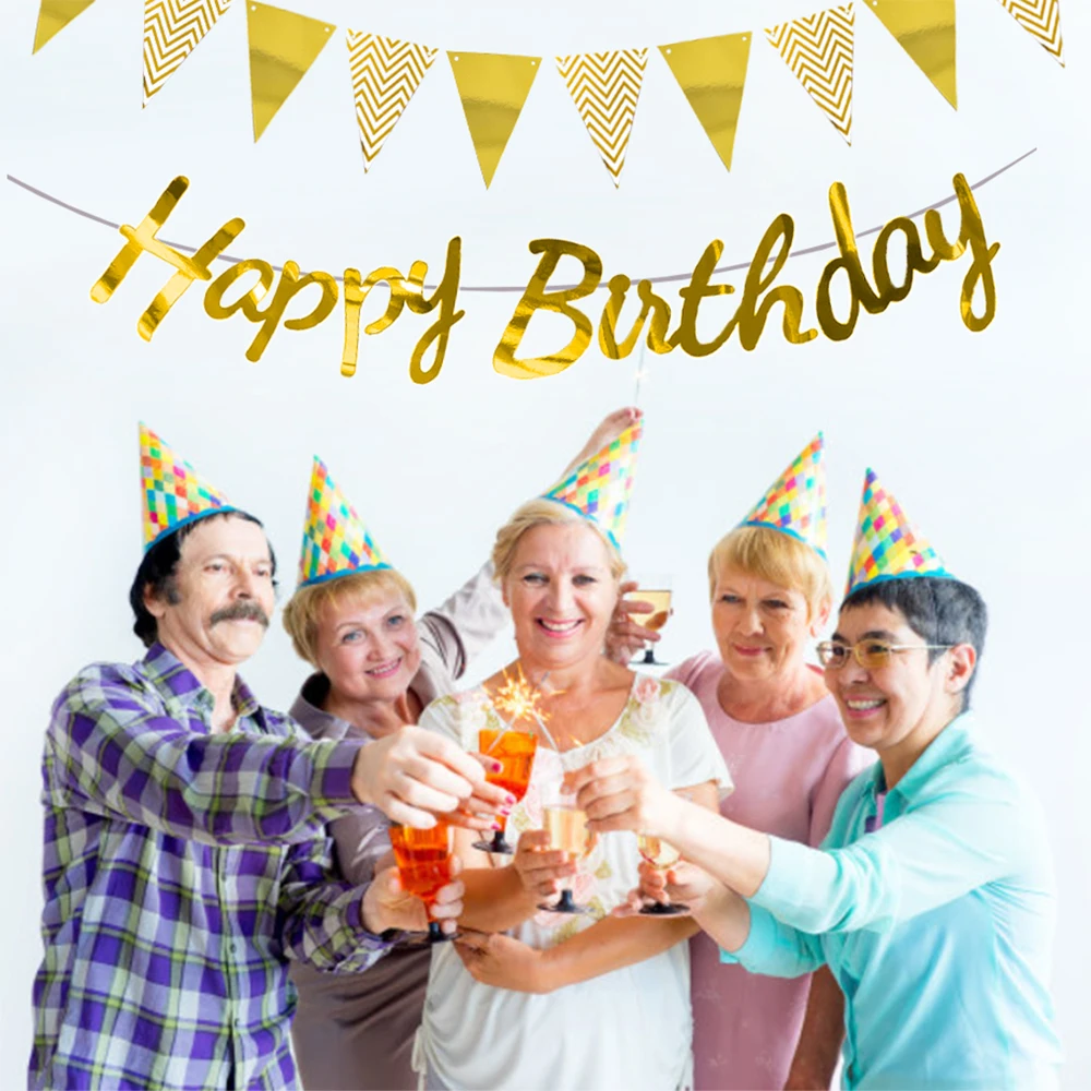 Баннер с днем рождения, золото – обзор и цена Party Banner Gold