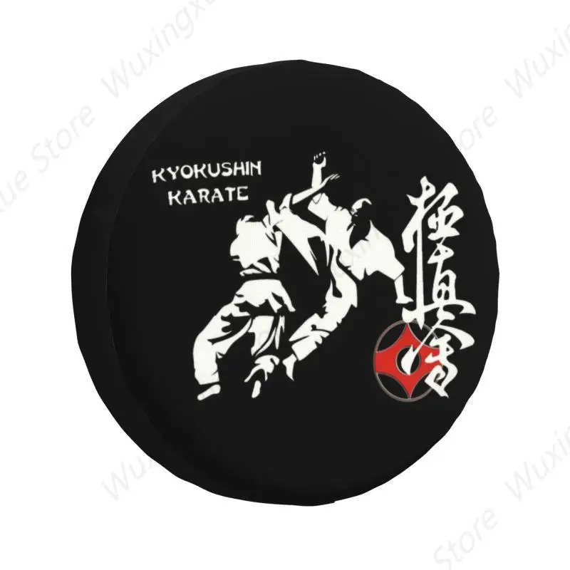 Kyokushi Karate Kumite Scene Tire Cover 4WD 4x4 SUV Fighter Martial Arts Spare Wheel Protector for Jeep Grand Cherokee