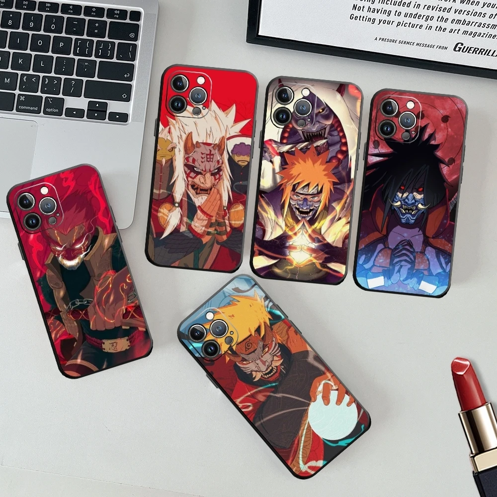 F-Fire shadows cartoons Ninja Phone Case For iPhone 15 14 13 12 11 X XR XS XSMAX 8 7 Plus Mini Pro Max Soft Black Phone Cover