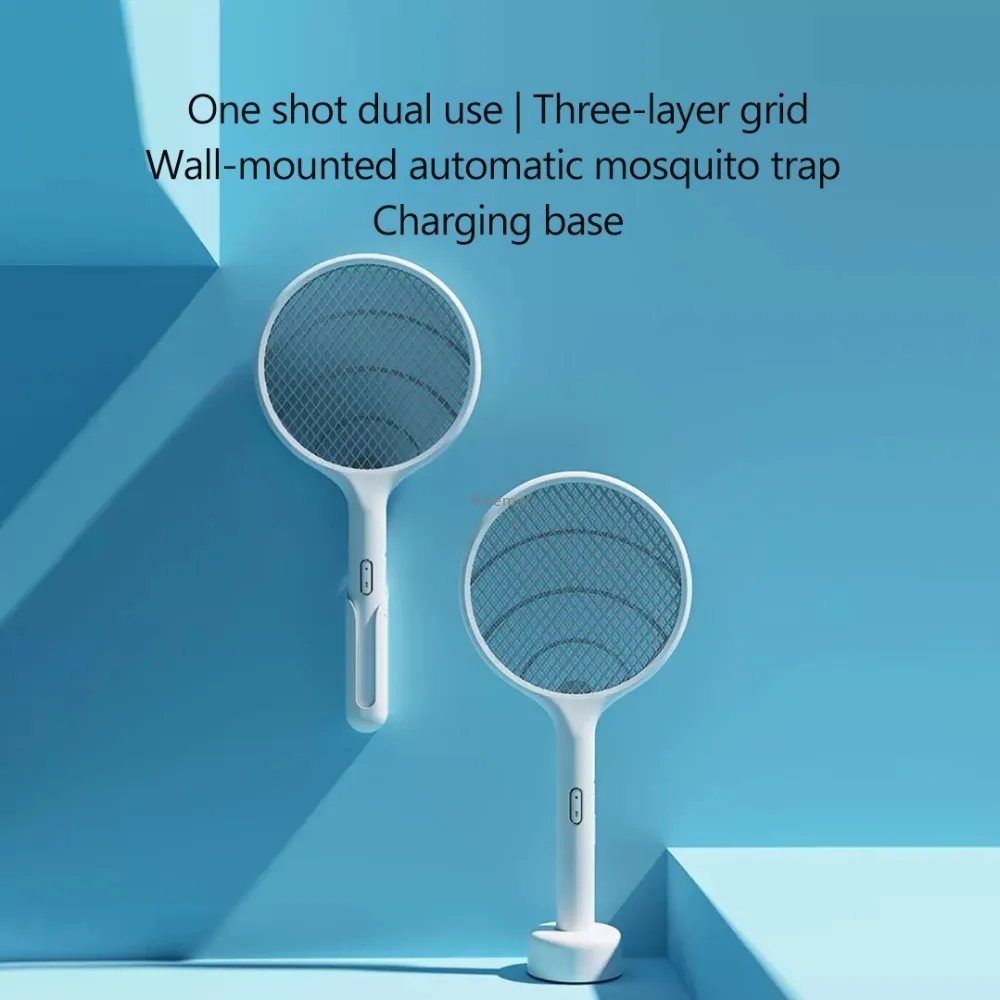 Xiaomi Qualitell Electric Mosquito Swatter akumulator wygodny ręczny uchwyt ścienny 2 w 1 owad Fly Killing Dispeller Home