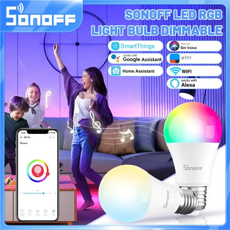 SONOFF Slimme Gloeilamp A19 A60 E26 E27 Dimbare Lamp WiFi ESP32 Smart Home Werk Met Alexa Google Home Yandex Alice Smartthings