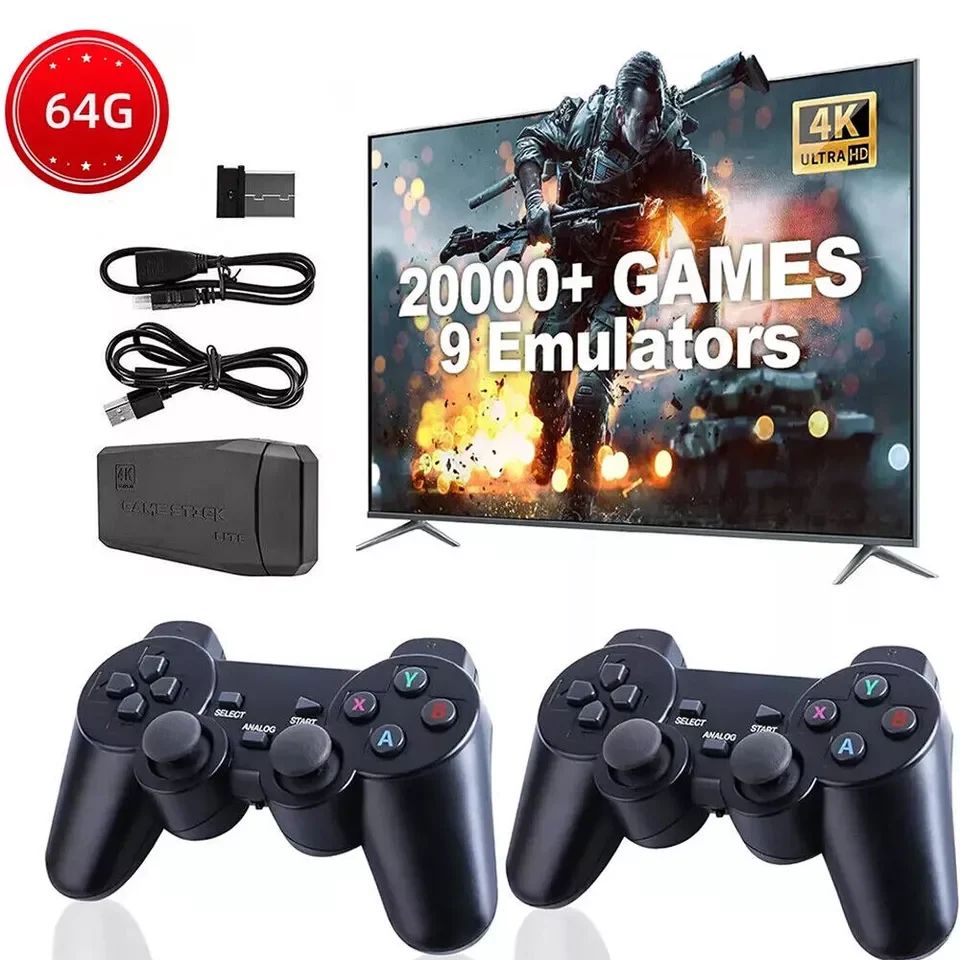 

Video Game Sticks M8 Console 2.4G Dual Wireless Controller Game Stick 4K 20000 Games 64GB Retro Game for DropShiopping Xmas Gift