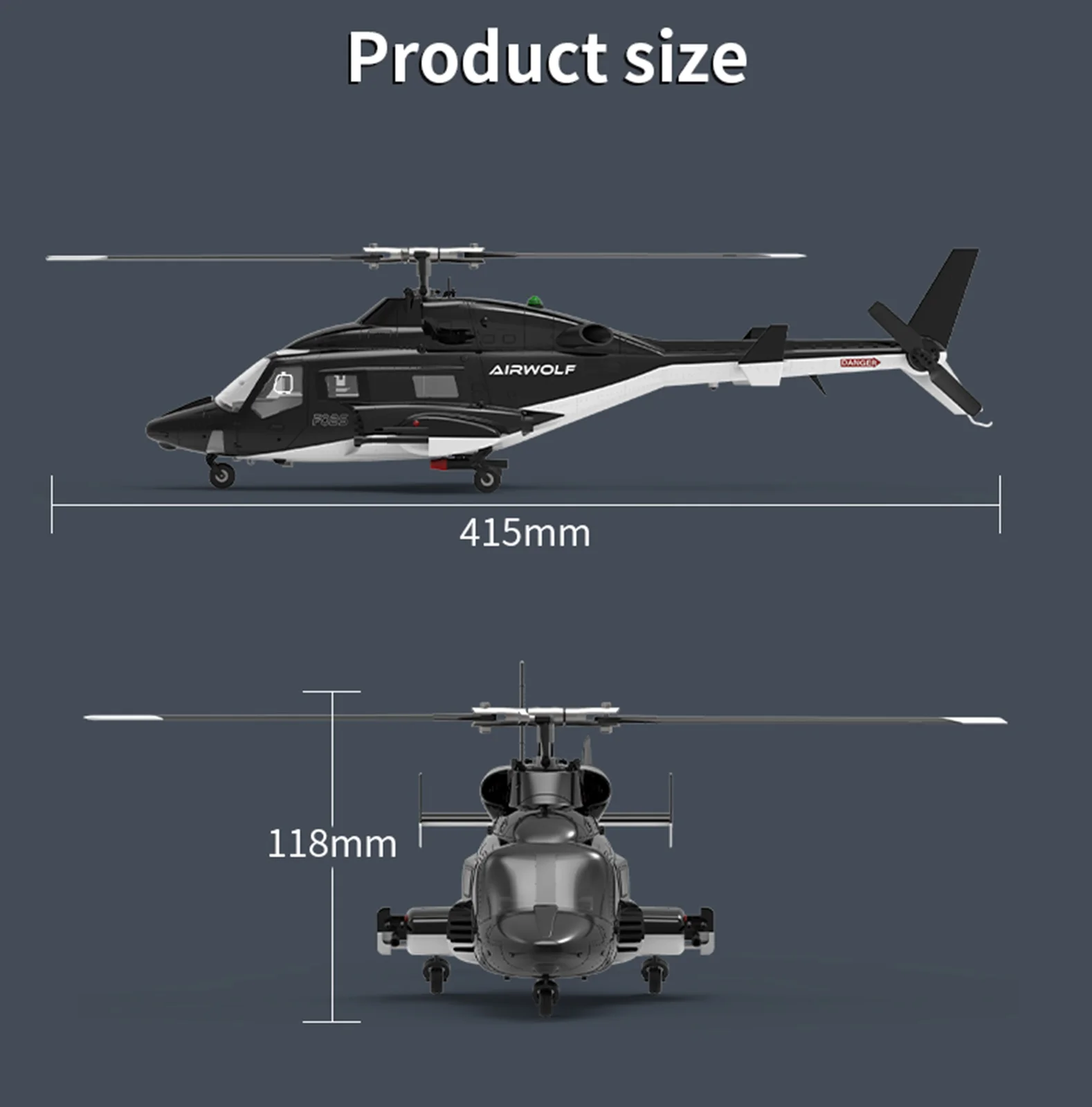 YUXIANG F02S Airwolf RC-Hubschrauber im Maßstab 1:34, mit bürstenloser GPS-Positionierung, hochwertiges Spielzeug, Geschenk für Kinder und Erwachsene