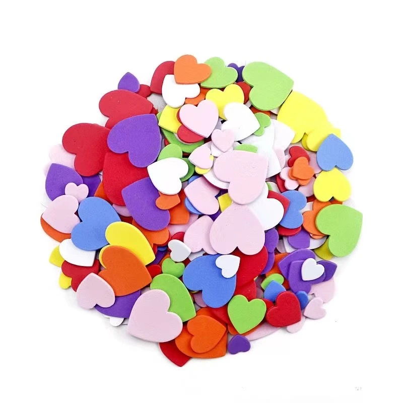 JoyWorld EVA Foam Heart Shape Craft 3D Wall Sticker Decoration Kindergarten School Classroom Blackboard Adhesive backing