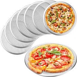 Round Aluminum Alloy Pizza Pan with Holes 8/10/12/14inch Non stick Pizza Baking Screen for Oven for Home Restaurant Grill Baking