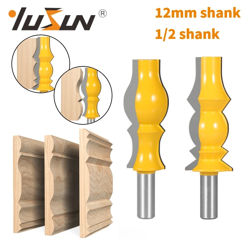 

YUSUN 12MM 12.7MM Shank Crown Molding Router Bit Tungsten Alloy Woodworking Milling Cutter For Wood