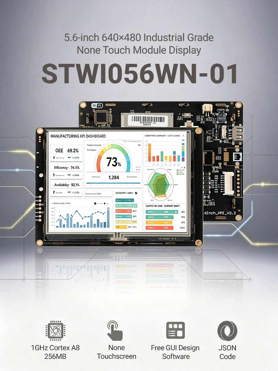 STONE I 5,6 Zoll Industrielles HMI-Displaypanel TFT LCD ohne Touchscreen RS232/RS422/RS485/TTL 640*480 für Arduino – Detail 1