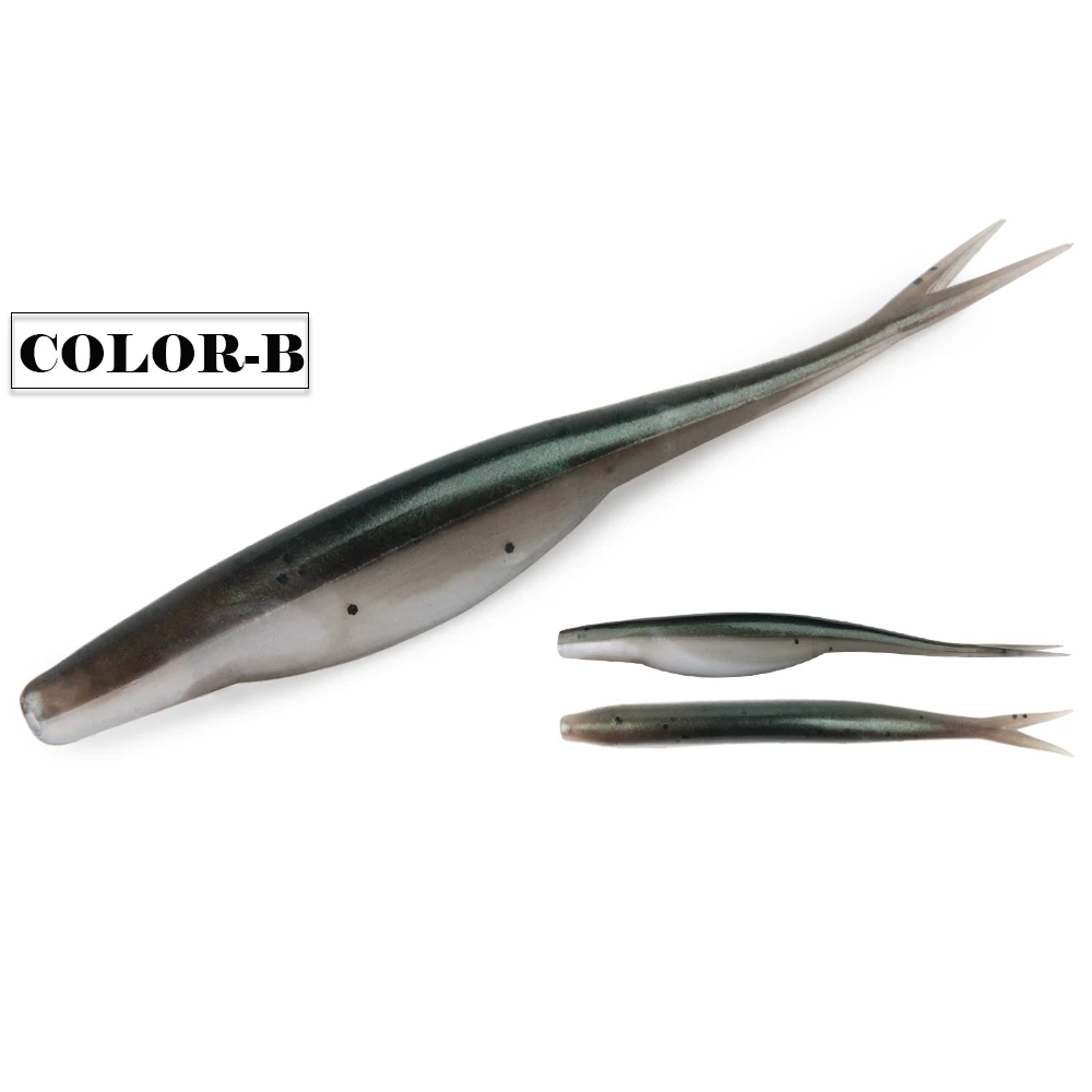 Spinpoler TPR Jerk Shad Leicht gegabelter Schwanz schwimmender künstlicher Silikon-Swimbait-Angelköder für Zander Hechtbarsch Bass Pesca