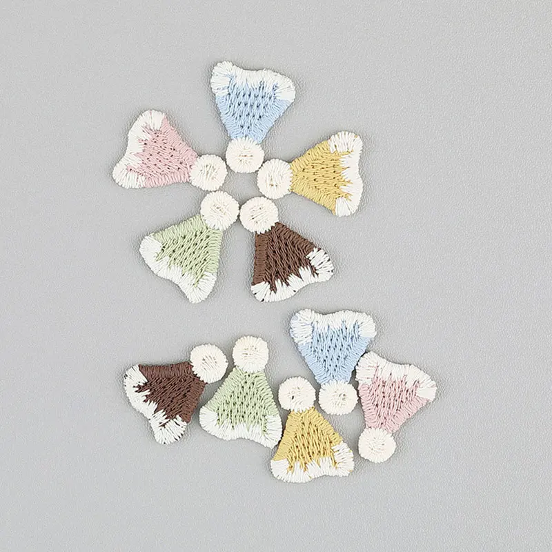 50 Stück 1,5 x 1,8 cm niedliche kleine bestickte Hut-Aufnäher für Haarspangen-Accessoires, Hut, Stofftasche, Dekorationsaufnäher – Detail 1