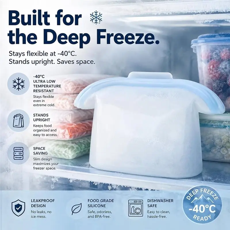 TFORU-Silicone Food Storage Bags Silicone Food Storage Bags Freezer Bags Dishwasher Safe Storage Bags