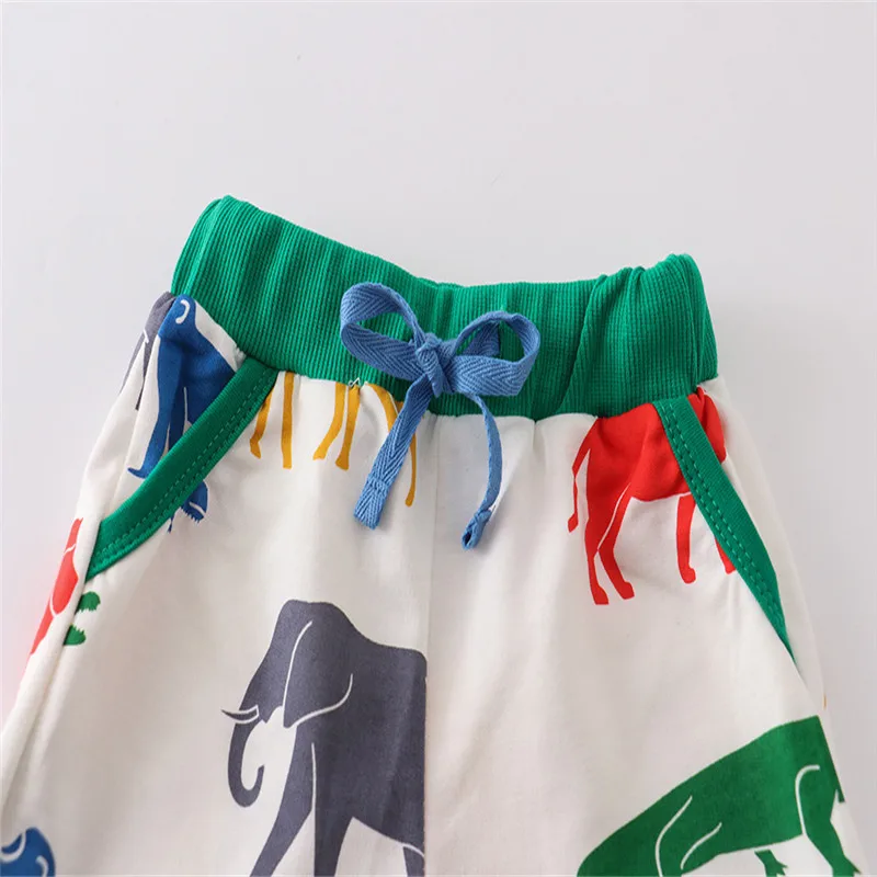 Jumping Meters 2-7T Summer Boys Shorts Animals Print Drawstring Baby Boys Girls Short Pants Animals  Children\'s Kids Trousers