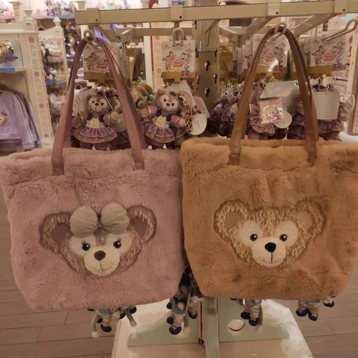 ShellieMay Disney Cute Cartoon Plush Handbags Kawaii Fluffy Stuffed Backpack Lovely Periphery Single Shoulder Bag Holiday Gifts