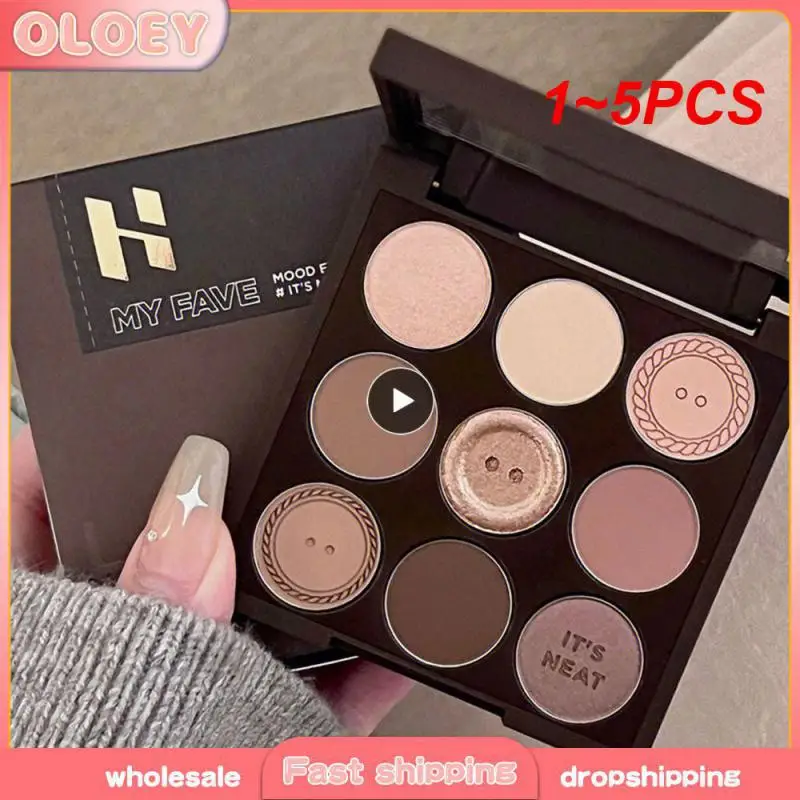 1~5PCS New 9-color Eye Shadow Tray Earth Color Eye Palette Flash Matte Pearlescent Shimmering Eye Shadow Girl Eye Makeup Girl