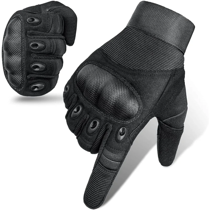 

Hard Knuckle Tactical Riding Gloves, Breathable & Anti-Slip Airsoft Gloves, Touch Screen Motorcycle Gloves for Men and Women