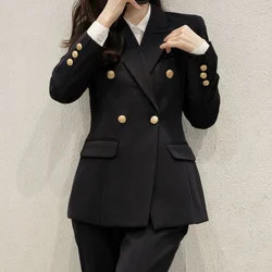 French black professional suit female spring and autumn new leisure temperament goddess Fan commuter workplace high-end suit.