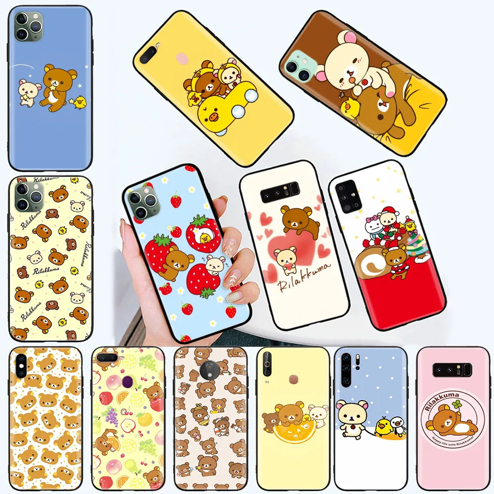 C-1 Rilakkuma Soft Case for Samsung Galaxy Note S20 S21 S22 20 10 FE Lite Plus Ultra