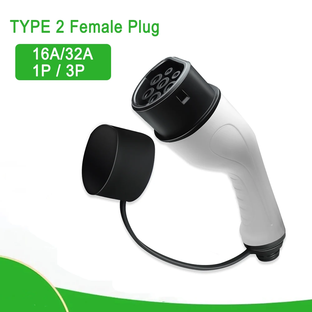 

16А 32А 7kw 22kw EV Charger Plug Adapter Type 2 EVSE Charger Female IEC 62196 for Electric Car side