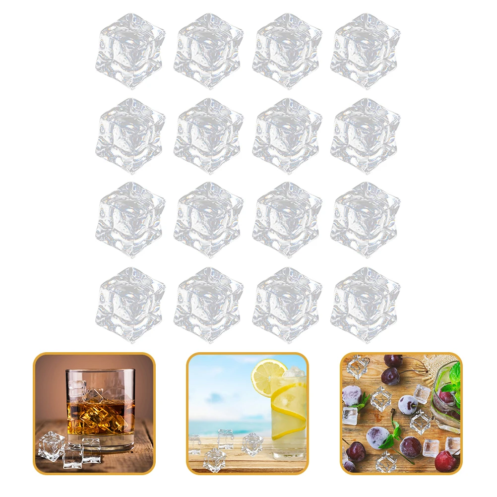 

Simulated Ice Photography Props Fake Rocks Transparent Cubes Acrylic Mini Wedding Table Diamonds Flashing Decoration