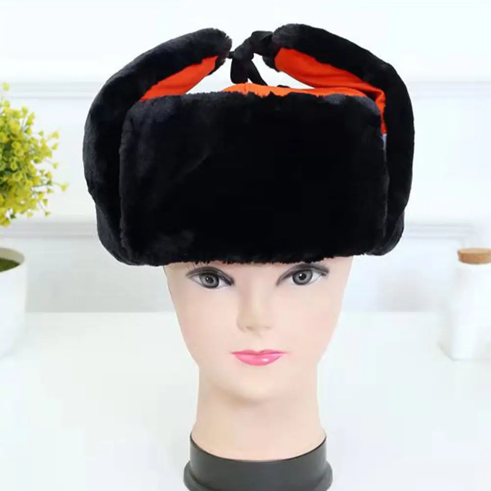 Winter Thickened Reflective Sanitation Worker Hat Ear Guard Safety Cloth Cap Outdoor Anti-Cold Worker Dust-Proof Winter Hat