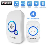 Fuers Wireless Doorbell Waterproof Welcome Chime Home Door Bell Intelligent 32 Songs Smart Alarm With Battery For Store Hotel