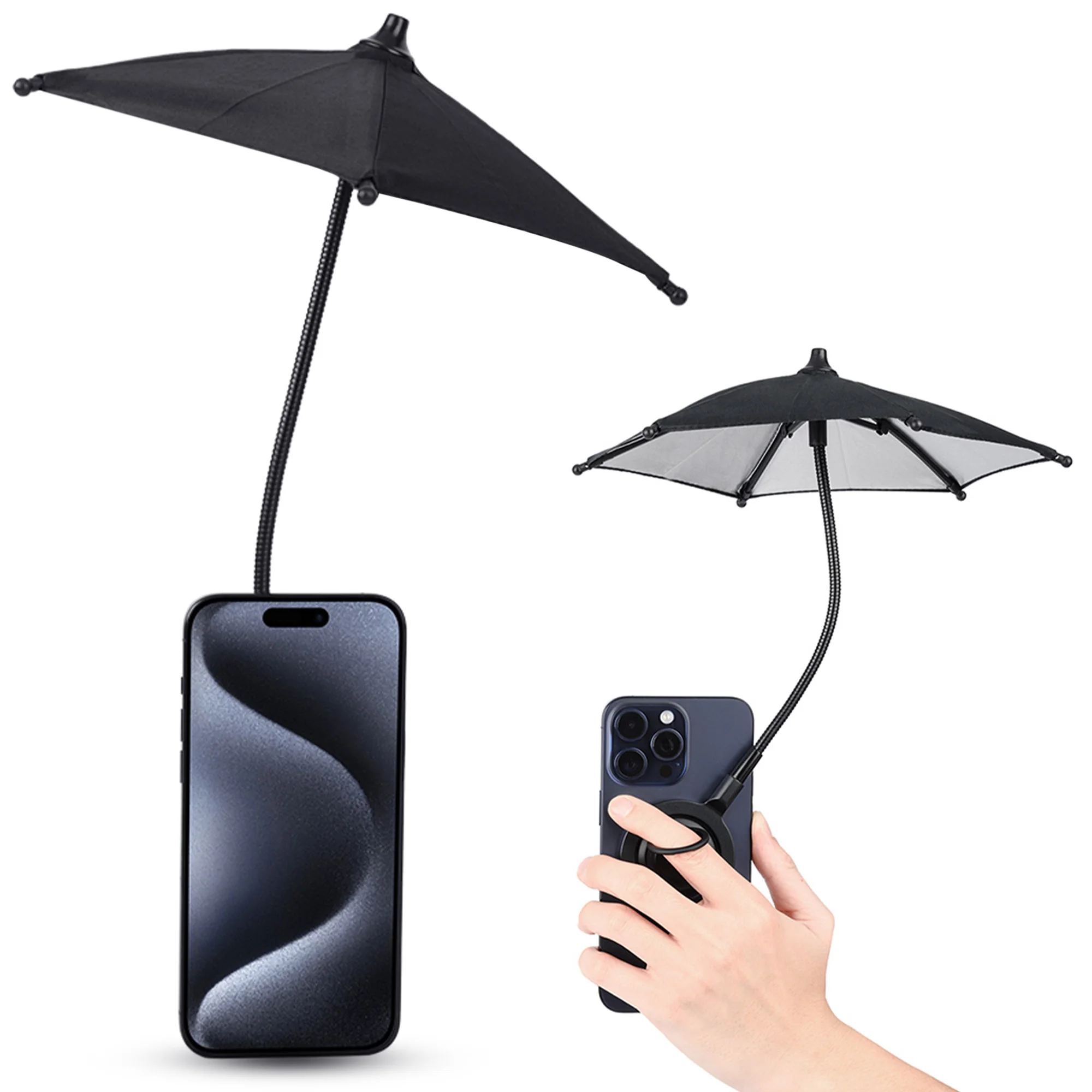 

JJC Magnetic Phone Umbrella for Sun Outdoor Beach Pool Phone Sun Shade Shield with Flexible Angle Design Rotatable Phone Ring