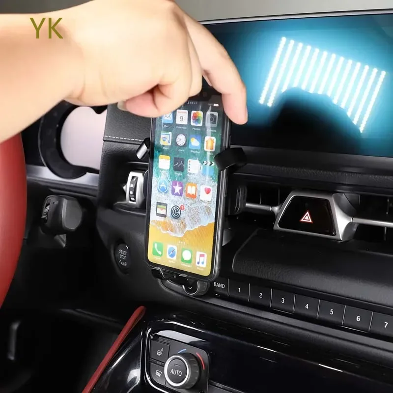 

For Toyota GR Supra MK5 A90 2019-2025 ABS Black Car Dashboard Air Outlet Phone Holder Interior Car Accessories