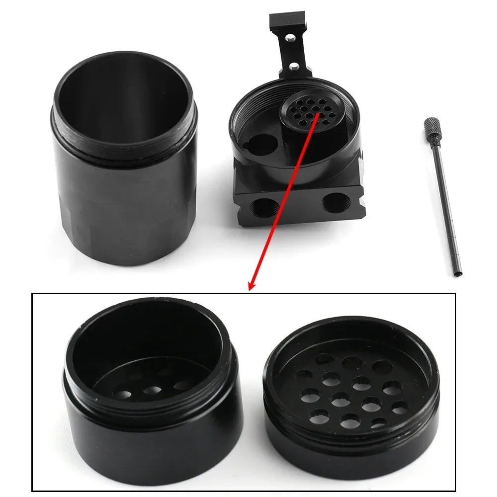 Oil Catch Can Kit Universal Reservoir Baffled Tank with Breather Filter Aluminum - view 4